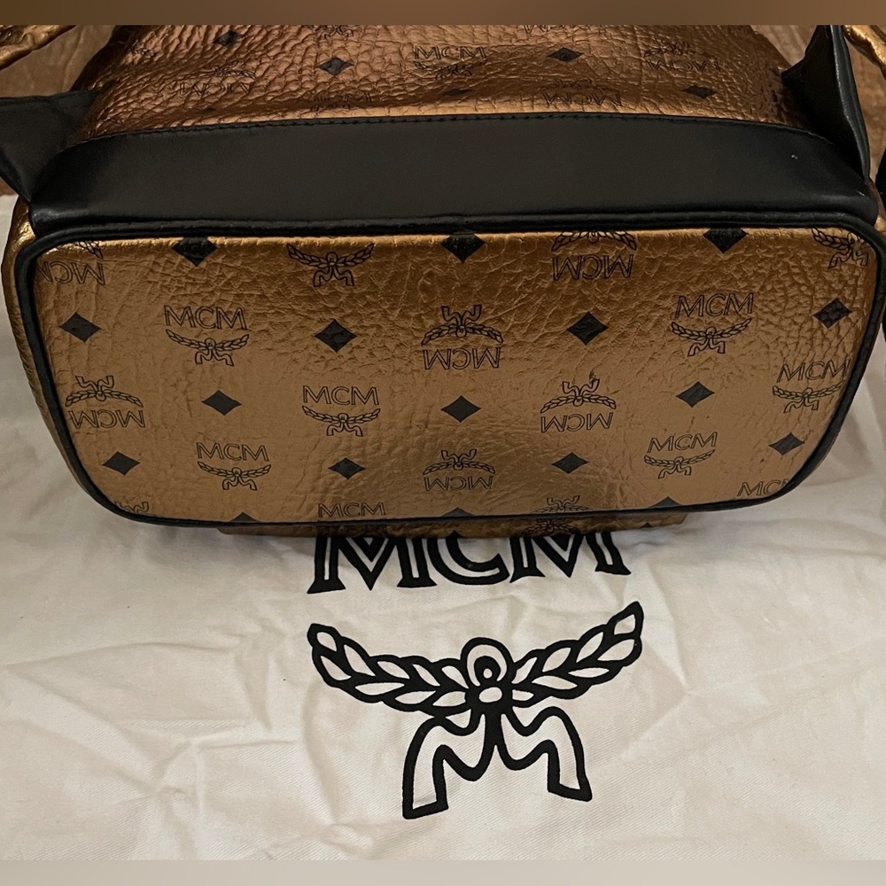 Mcm Gold Small Backpack - image 6